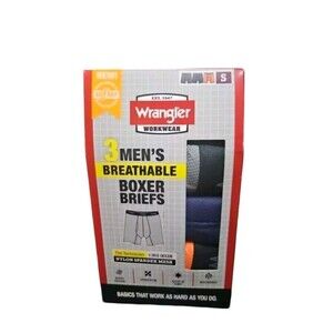 Men's Wrangler  Breathable Boxer Briefs, 3 Pack, Multicolor, Size Small